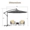 Costway 10 Ft Patio Solar LED Offset Umbrella 40 Lights Crank Cross Base